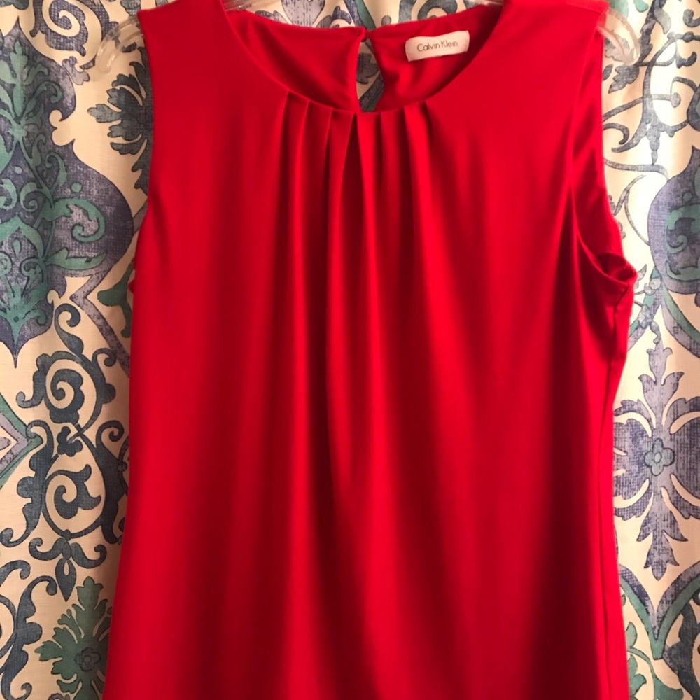 Calvin Klein red sleeveless shell